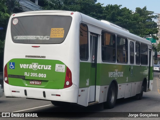 Viação Vera Cruz RJ 205.003 na cidade de Rio de Janeiro, Rio de Janeiro, Brasil, por Jorge Gonçalves. ID da foto: 8773862.