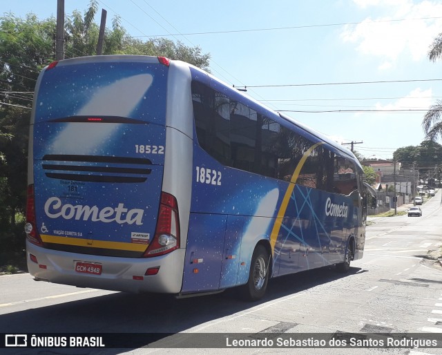 Viação Cometa 18522 na cidade de Campinas, São Paulo, Brasil, por Leonardo Sebastiao dos Santos Rodrigues. ID da foto: 8776376.