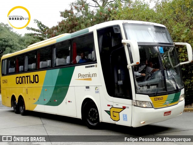 Empresa Gontijo de Transportes 12160 na cidade de São Paulo, São Paulo, Brasil, por Felipe Pessoa de Albuquerque. ID da foto: 8776697.