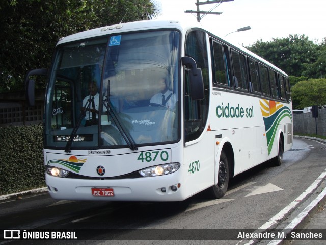 Viação Cidade Sol 4870 na cidade de Salvador, Bahia, Brasil, por Alexandre M.  Sanches. Número da foto: #8703286.