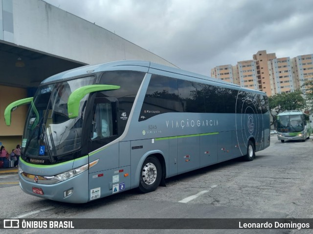 Viação Garcia 8345 na cidade de Sorocaba, São Paulo, Brasil, por Leonardo Domingos. ID da foto: 8703564.