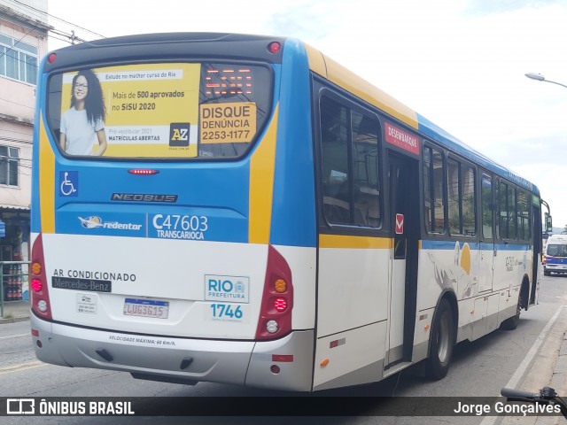 Viação Redentor C47603 na cidade de Rio de Janeiro, Rio de Janeiro, Brasil, por Jorge Gonçalves. Número da foto: #8708443.