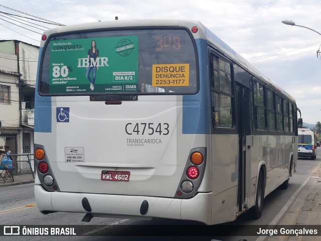 Viação Redentor C47543 na cidade de Rio de Janeiro, Rio de Janeiro, Brasil, por Jorge Gonçalves. Número da foto: #8708431.