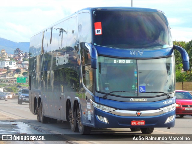 Viação Cometa 18310 na cidade de Belo Horizonte, Minas Gerais, Brasil, por Adão Raimundo Marcelino. Número da foto: #8714663.