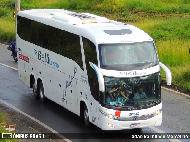 Viação Belli Turismo 3800 na cidade de Belo Horizonte, Minas Gerais, Brasil, por Adão Raimundo Marcelino. ID da foto: 8714557.