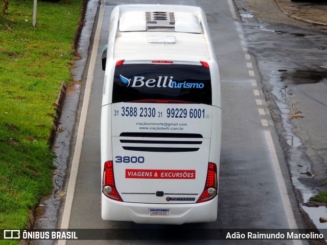 Viação Belli Turismo 3800 na cidade de Belo Horizonte, Minas Gerais, Brasil, por Adão Raimundo Marcelino. ID da foto: 8714567.