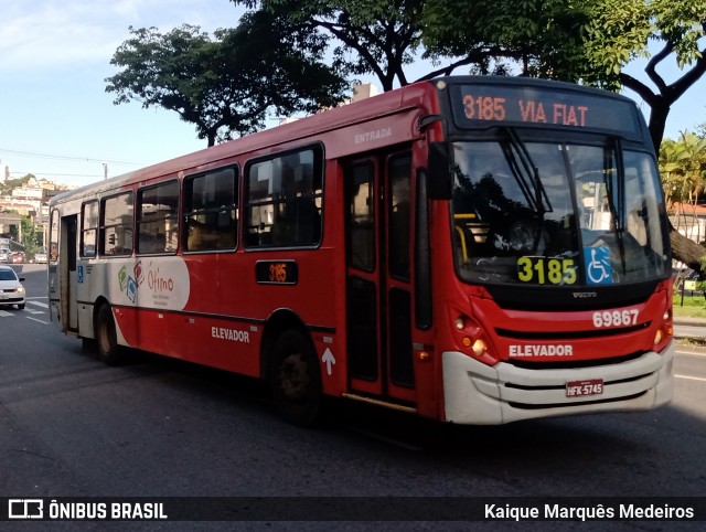 Viação Santa Edwiges 69867 na cidade de Belo Horizonte, Minas Gerais, Brasil, por Kaique Marquês Medeiros . ID da foto: 8713571.