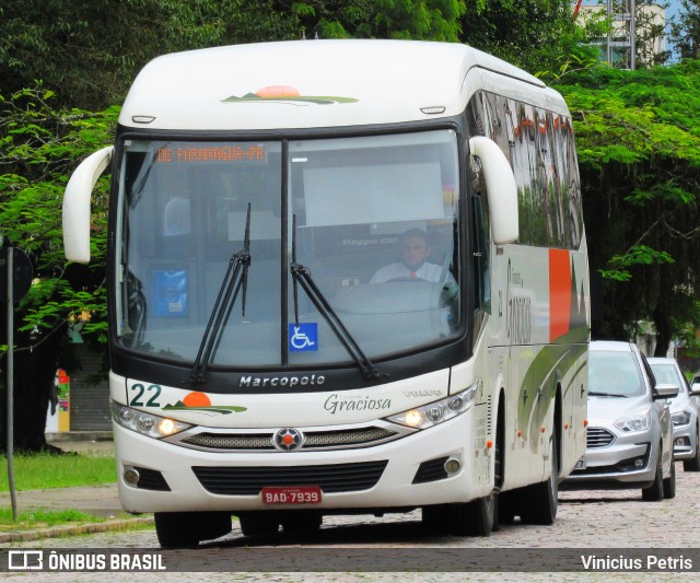 Transportes Graciosa 22 na cidade de Joinville, Santa Catarina, Brasil, por Vinicius Petris. ID da foto: 8714406.