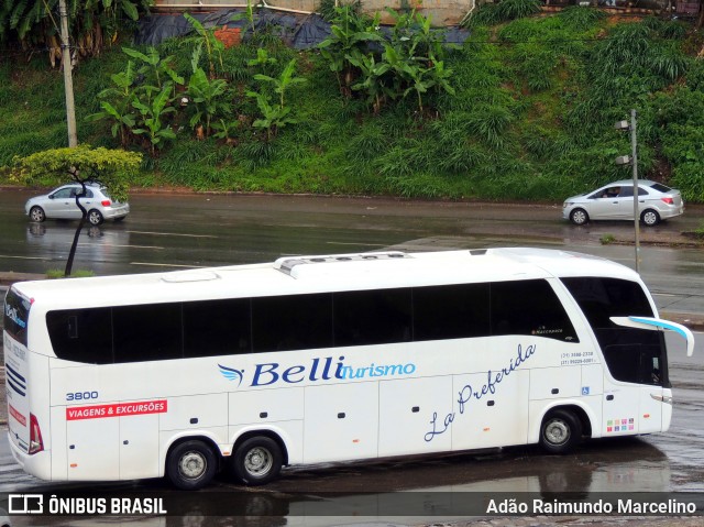 Viação Belli Turismo 3800 na cidade de Belo Horizonte, Minas Gerais, Brasil, por Adão Raimundo Marcelino. ID da foto: 8714524.