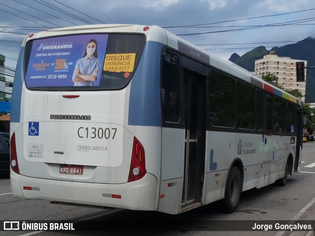 Transportes Barra C13007 na cidade de Rio de Janeiro, Rio de Janeiro, Brasil, por Jorge Gonçalves. ID da foto: 8719511.