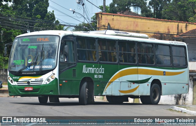 Transporte e Turismo Iluminada MG 1.091 na cidade de Magé, Rio de Janeiro, Brasil, por Eduardo  Marques Teixeira. Número da foto: #8717763.
