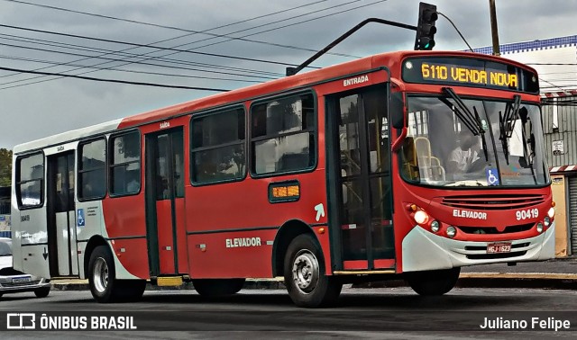 Companhia Coordenadas de Transportes 90419 na cidade de Belo Horizonte, Minas Gerais, Brasil, por Juliano Felipe. ID da foto: 8804252.