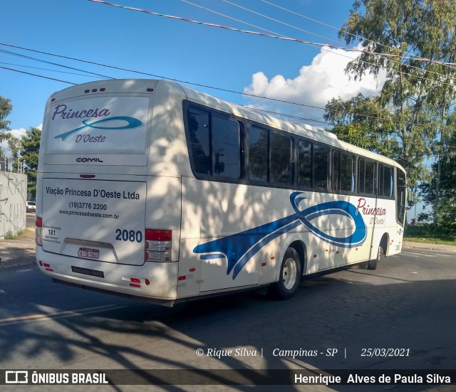 Princesa D'Oeste Fretamento e Turismo 2080 na cidade de Campinas, São Paulo, Brasil, por Henrique Alves de Paula Silva. ID da foto: 8805742.