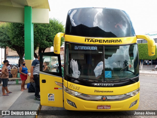 Viação Itapemirim 17033 na cidade de Timbaúba, Pernambuco, Brasil, por Jonas Alves. ID da foto: 8805511.