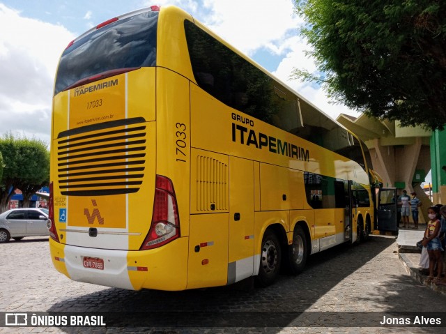 Viação Itapemirim 17033 na cidade de Timbaúba, Pernambuco, Brasil, por Jonas Alves. ID da foto: 8805518.