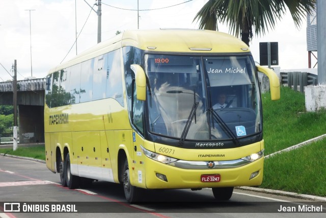 Viação Itapemirim 60071 na cidade de Vitória, Espírito Santo, Brasil, por Jean Michel. Número da foto: #8806144.