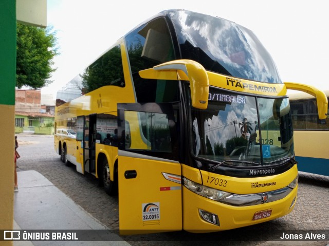 Viação Itapemirim 17033 na cidade de Timbaúba, Pernambuco, Brasil, por Jonas Alves. ID da foto: 8805514.