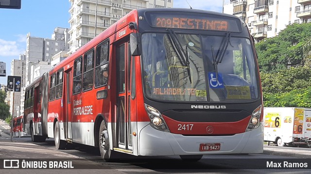 Restinga Transportes Coletivos 2417 na cidade de Porto Alegre, Rio Grande do Sul, Brasil, por Max Ramos. ID da foto: 8806133.