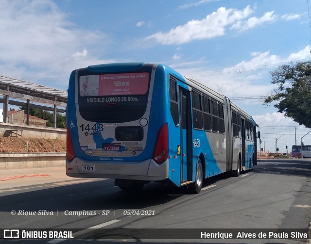 VB Transportes e Turismo 1443 na cidade de Campinas, São Paulo, Brasil, por Henrique Alves de Paula Silva. Número da foto: #8810094.