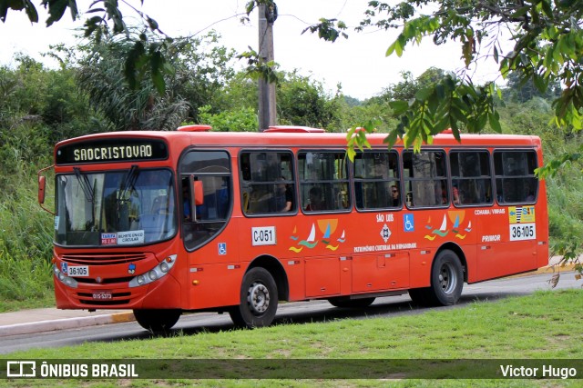 Viação Primor 36-105 na cidade de São Luís, Maranhão, Brasil, por Victor Hugo. ID da foto: 8808925.