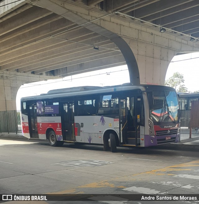 Pêssego Transportes 4 7594 na cidade de São Paulo, São Paulo, Brasil, por Andre Santos de Moraes. ID da foto: 8812345.