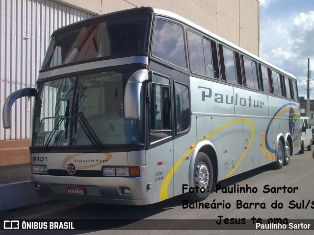 Paulotur Transporte e Turismo 2101 na cidade de Camboriú, Santa Catarina, Brasil, por Paulinho Sartor. ID da foto: 8814695.