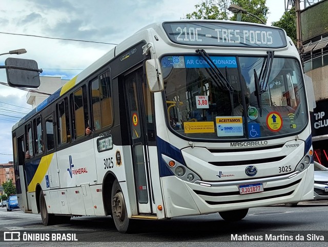 Viação Pinheiral 3025 na cidade de Volta Redonda, Rio de Janeiro, Brasil, por Matheus Martins da Silva. ID da foto: 8814498.