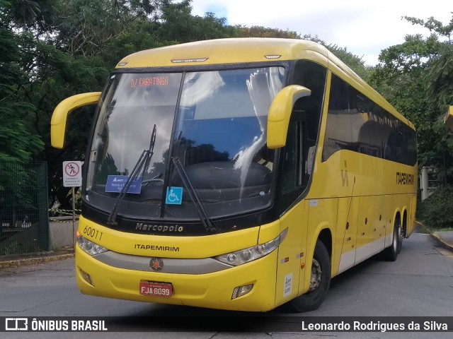 Viação Itapemirim 60011 na cidade de São Paulo, São Paulo, Brasil, por Leonardo Rodrigues da Silva. Número da foto: #8821000.
