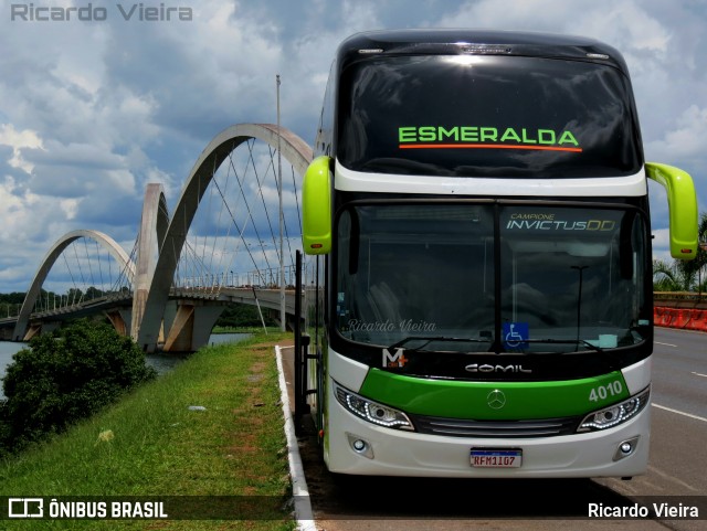 Viação Esmeralda Transportes 4010 na cidade de Brasília, Distrito Federal, Brasil, por Ricardo Vieira. Número da foto: #8821644.