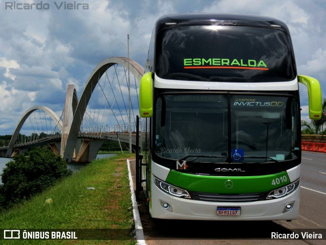 Viação Esmeralda Transportes 4010 na cidade de Brasília, Distrito Federal, Brasil, por Ricardo Vieira. ID da foto: 8821644.