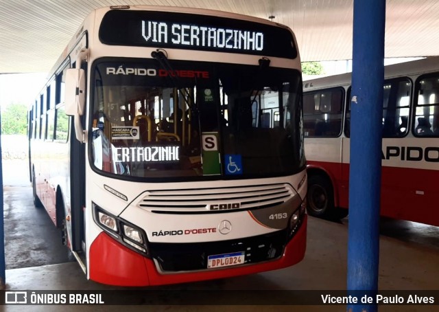 Rápido D´Oeste 4153 na cidade de Pontal, São Paulo, Brasil, por Vicente de Paulo Alves. ID da foto: 8819722.