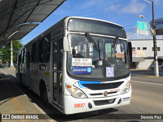 Reunidas Transportes Urbanos 0837 na cidade de Natal, Rio Grande do Norte, Brasil, por Dennis Paz. ID da foto: 8820722.