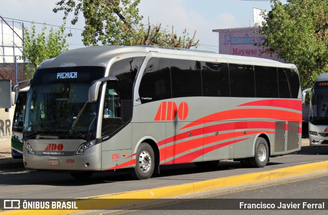 ADO - Autobuses de Oriente 756 na cidade de Pachuca de Soto, Hidalgo, México, por Francisco Javier Ferral. ID da foto: 8823883.