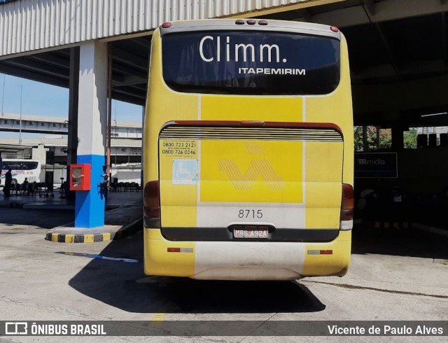 Viação Itapemirim 8715 na cidade de Rio de Janeiro, Rio de Janeiro, Brasil, por Vicente de Paulo Alves. ID da foto: 8826774.