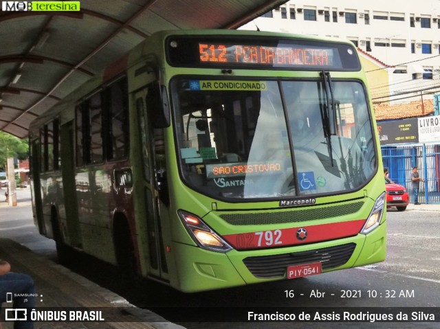 Viação Santana 02792 na cidade de Teresina, Piauí, Brasil, por Francisco de Assis Rodrigues da Silva. Número da foto: #8825316.
