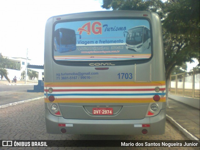 AG Turismo e Transportes 1703 na cidade de Piritiba, Bahia, Brasil, por Mario dos Santos Nogueira Junior. ID da foto: 8826228.