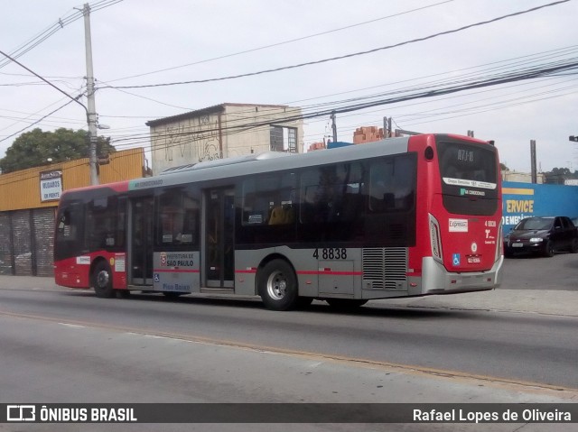 Express Transportes Urbanos Ltda 4 8838 na cidade de São Paulo, São Paulo, Brasil, por Rafael Lopes de Oliveira. Número da foto: #8827333.