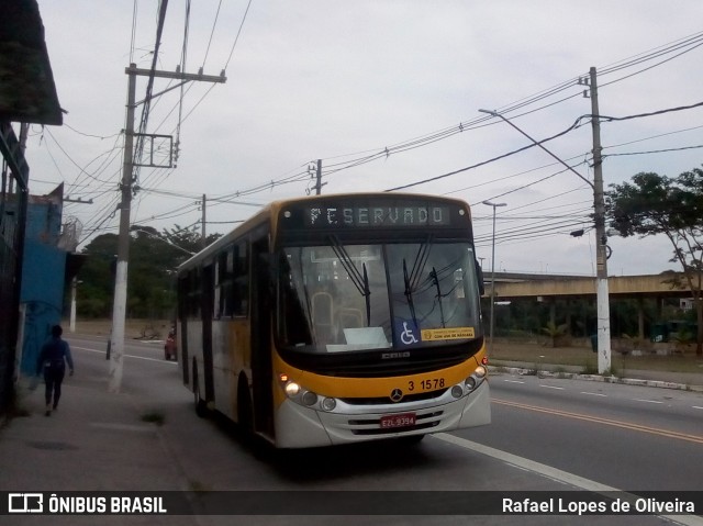 Viação Metrópole Paulista - Zona Leste 3 1578 na cidade de São Paulo, São Paulo, Brasil, por Rafael Lopes de Oliveira. Número da foto: #8828695.
