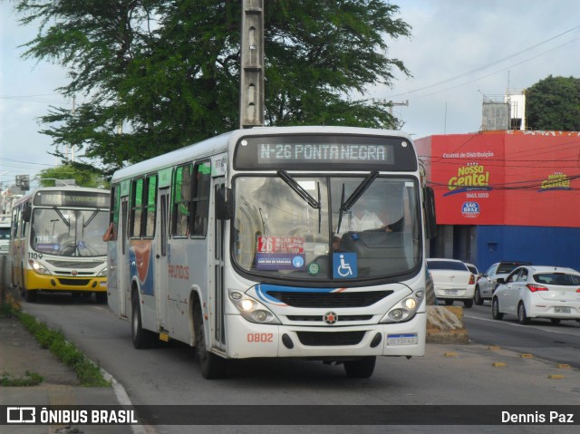 Reunidas Transportes Urbanos 0802 na cidade de Natal, Rio Grande do Norte, Brasil, por Dennis Paz. ID da foto: 8830129.