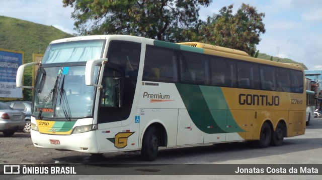 Empresa Gontijo de Transportes 12760 na cidade de Coronel Fabriciano, Minas Gerais, Brasil, por Jonatas Costa da Mata. Número da foto: #8781748.