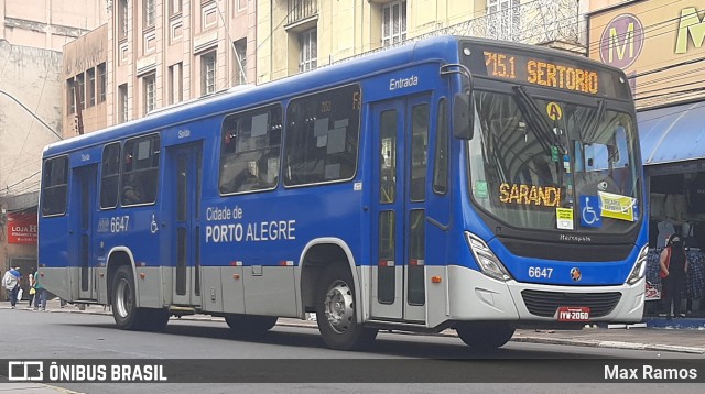 SOPAL - Sociedade de Ônibus Porto-Alegrense Ltda. 6647 na cidade de Porto Alegre, Rio Grande do Sul, Brasil, por Max Ramos. Número da foto: #8833609.