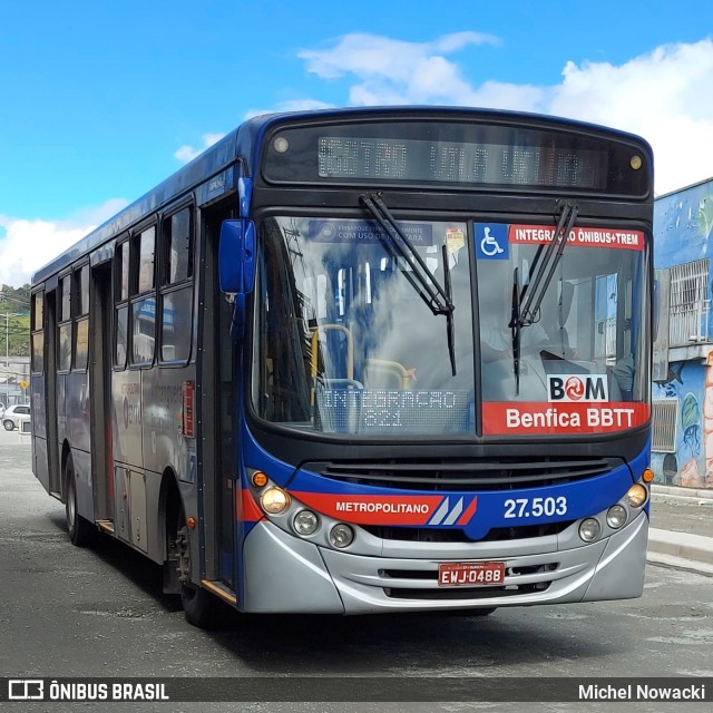 BBTT - Benfica Barueri Transporte e Turismo 27.503 na cidade de Itapevi, São Paulo, Brasil, por Michel Nowacki. ID da foto: 8839764.