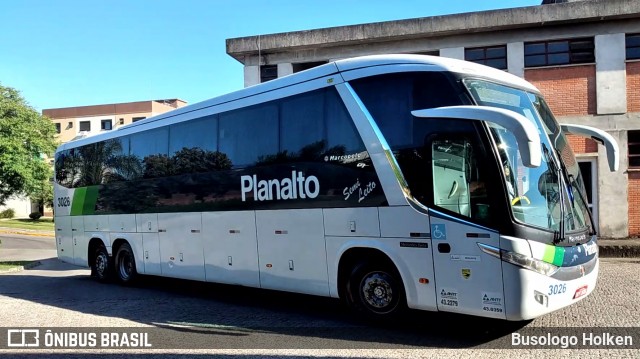 Planalto Transportes 3026 na cidade de Santa Maria, Rio Grande do Sul, Brasil, por Busologo Holken. ID da foto: 8838515.