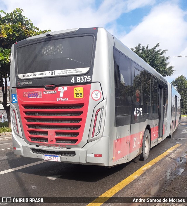 Express Transportes Urbanos Ltda 4 8375 na cidade de São Paulo, São Paulo, Brasil, por Andre Santos de Moraes. ID da foto: 8839249.