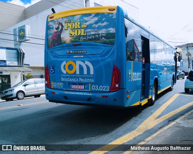 JTP Transportes - COM Bragança Paulista 03.023 na cidade de Bragança Paulista, São Paulo, Brasil, por Matheus Augusto Balthazar. Número da foto: #8840656.