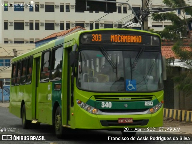 Viação Piauiense 01340 na cidade de Teresina, Piauí, Brasil, por Francisco de Assis Rodrigues da Silva. ID da foto: 8843291.