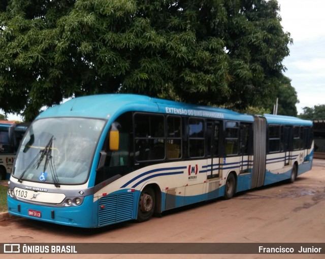 Metrobus 1103 na cidade de Goiânia, Goiás, Brasil, por Francisco  Junior. Número da foto: #8840781.