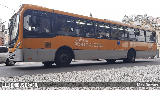 Companhia Carris Porto-Alegrense 0036 na cidade de Porto Alegre, Rio Grande do Sul, Brasil, por Max Ramos. ID da foto: 8843506.