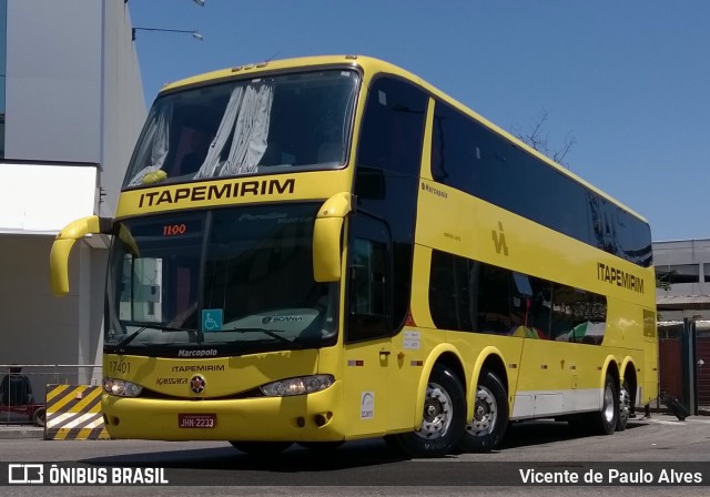 Viação Itapemirim 17401 na cidade de Rio de Janeiro, Rio de Janeiro, Brasil, por Vicente de Paulo Alves. ID da foto: 8844287.