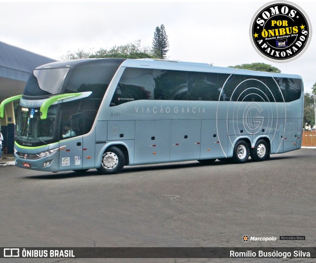 Viação Garcia 8491 na cidade de Rolândia, Paraná, Brasil, por Romílio Busólogo Silva . ID da foto: 8847041.